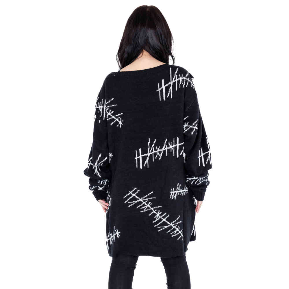 Heartless - Stitch Me Gebreide trui - Zwart/Wit
